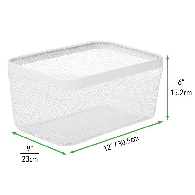 mDesign Steel Food Storage Organizer Bin Mesh Basket for Pantry - 4 Pack