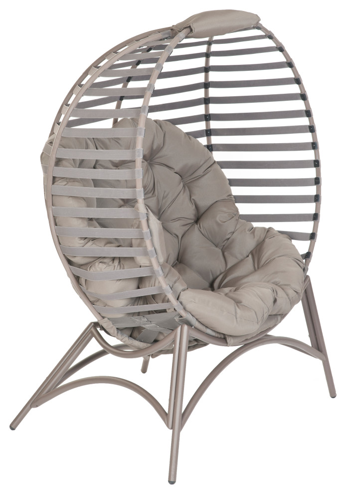 56H x 45W x 26D Beige Modern Cozy Ball Chair   Transitional   Outdoor Lounge Chairs   by IDEAZ International  LLC  Houzz