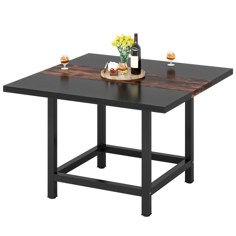 Rustic suqare dining kitchen room table for 4 ，dinner table for small space