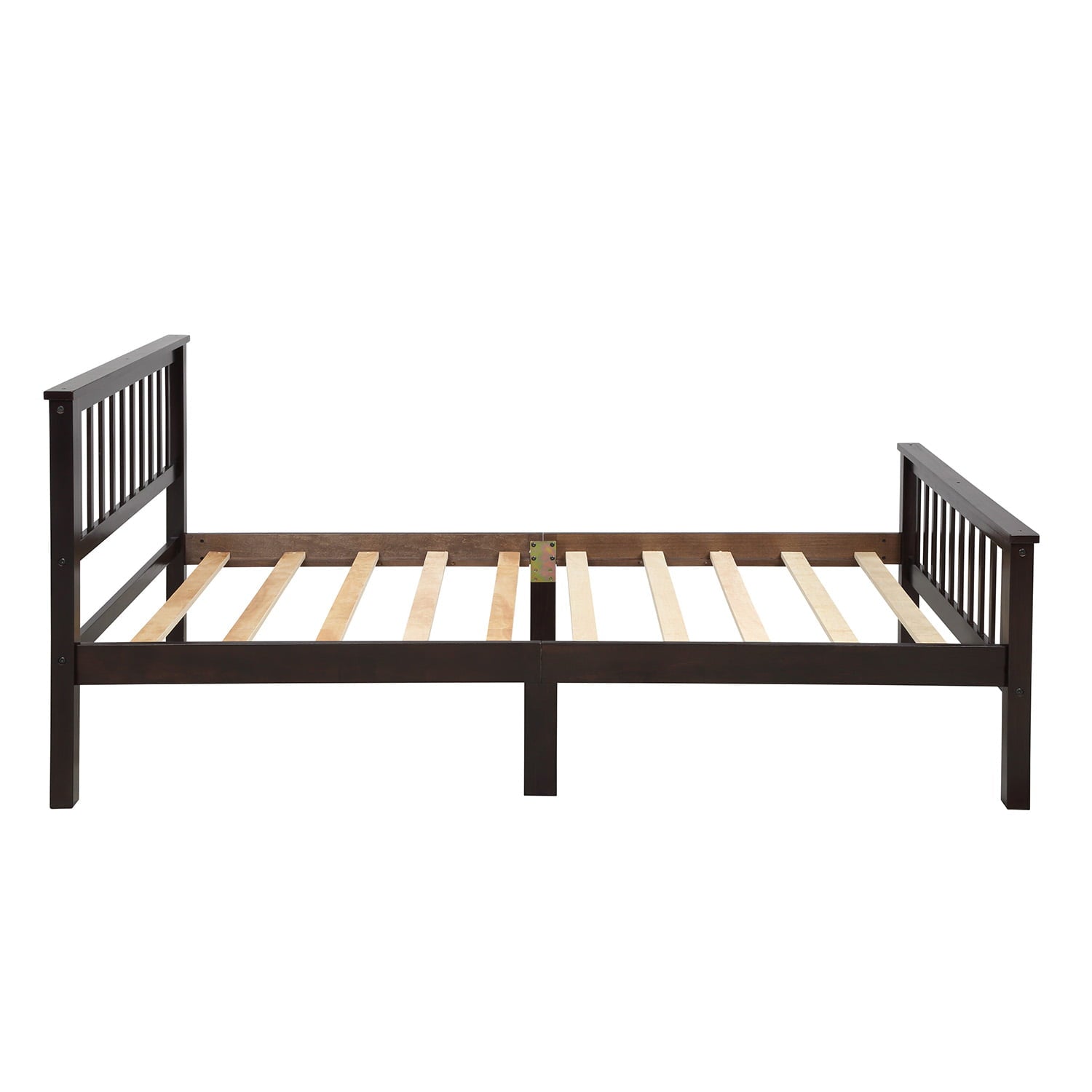 uhomepro Twin Bed Frame No Box Spring Needed, Wood Platform Bed Frame with Headboard and Footboard, Strong Wooden Slats, Twin Bed Frames for Kids, Adults, Modern Bedroom Furniture, Espresso