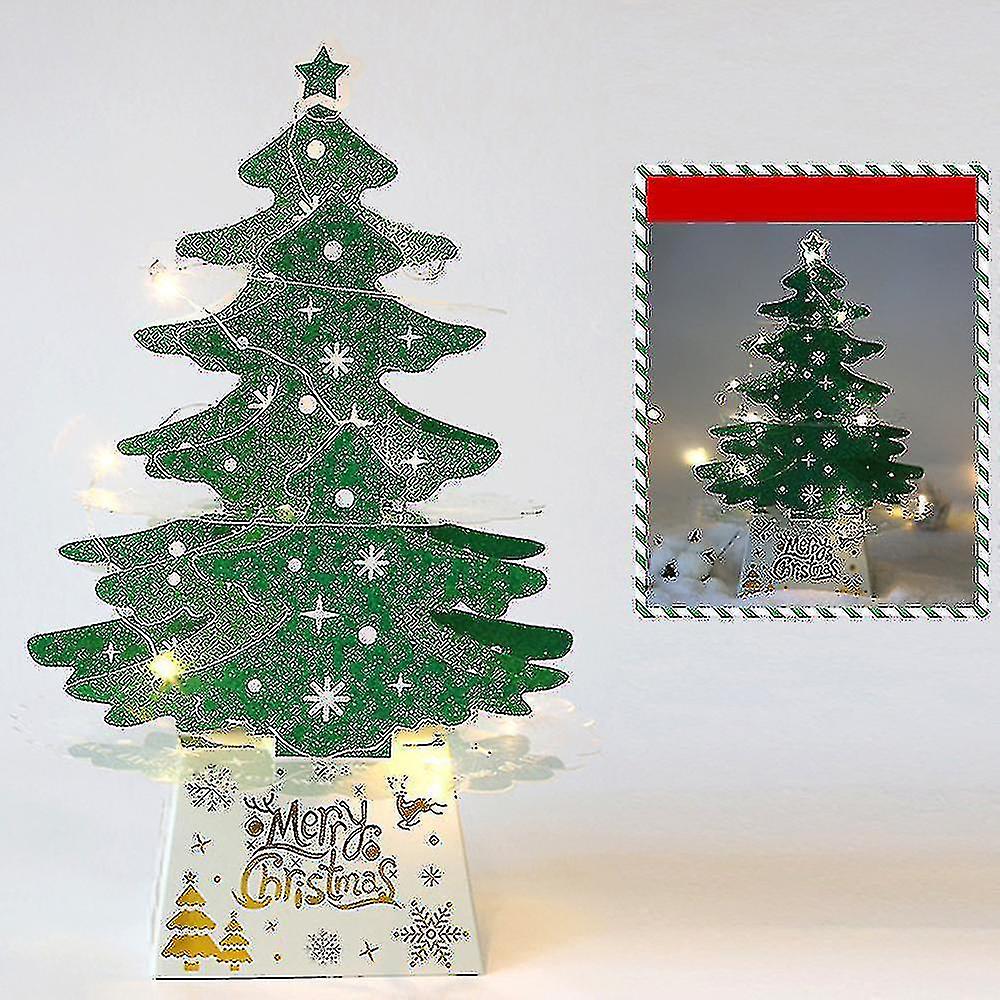 Christmas Ornaments Mini Desktop Christmas Card Ornament Shiny Christmas Tree With Lights Set