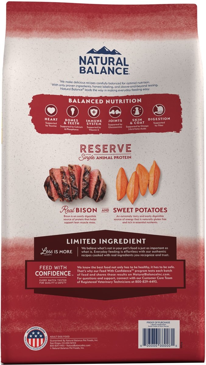 Natural Balance Limited Ingredient Reserve Grain-Free Sweet Potato and Bison Recipe Dry Dog Food