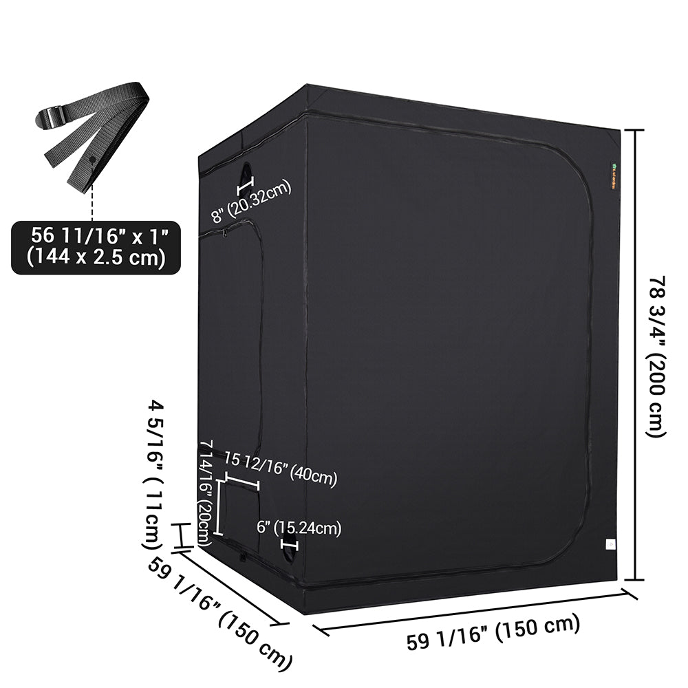 LAGarden Grow Tent 60x60x78 Inch Hydroponics Indoor Reflective Mylar