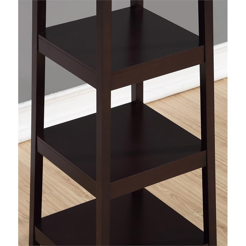 Vassen Coat Rack with 3-Tier Storage Shelves in Espresso Finish