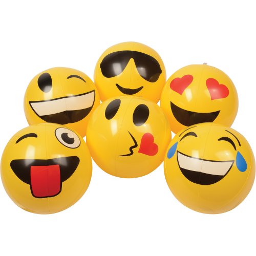 U. S. Toy Emoticon Assorted Inflate Balls 8-9 diam. Inflatable Toys， 12 Pack