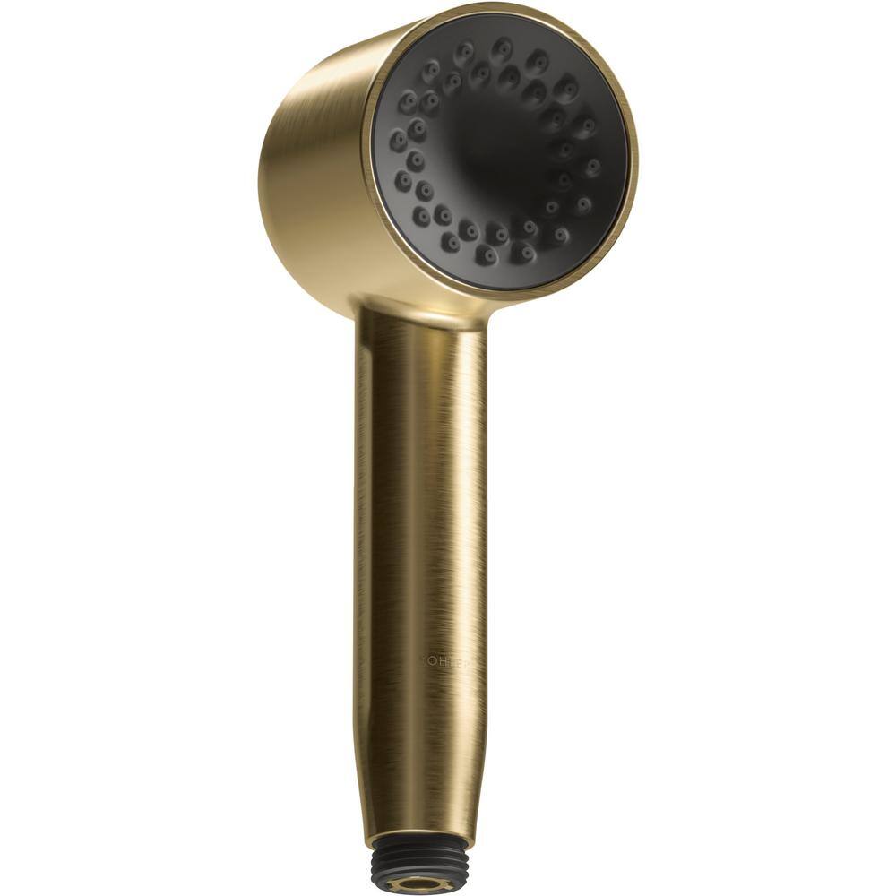 KOHLER Statement 1-Spray Patterns with 2.5 GPM 2.5 in. Wall Mount Handheld Shower Head in Vibrant Brushed Moderne Brass 26286-2MB