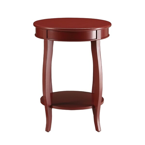 Round Side Table with Bottom Shelf