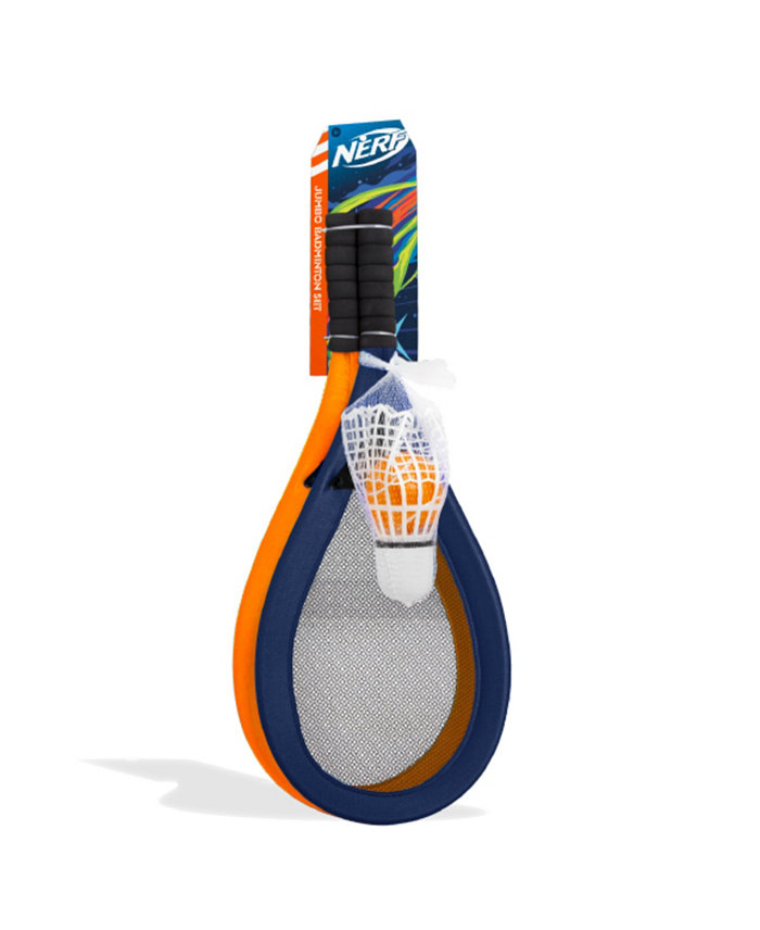 Nerf Jumbo Badminton Set  Includes 2 Oversized Racquets  Ball  and Birdie