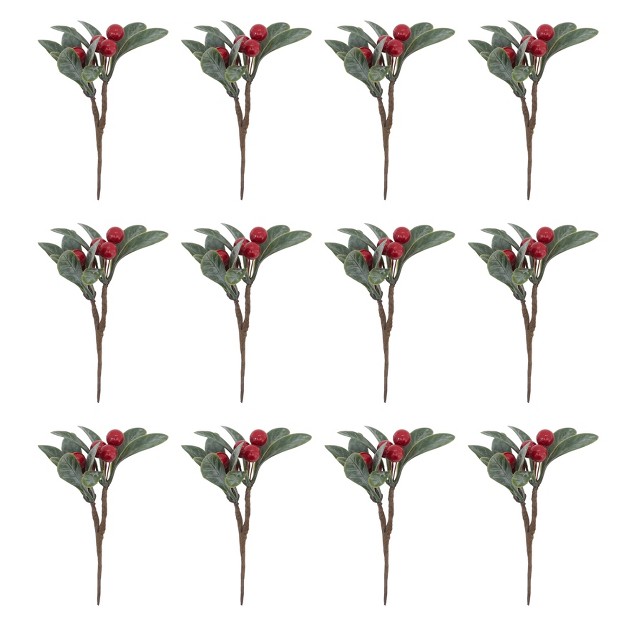 Saro Lifestyle Holiday Napkin Picks With Red Berry Design (set Of 12)