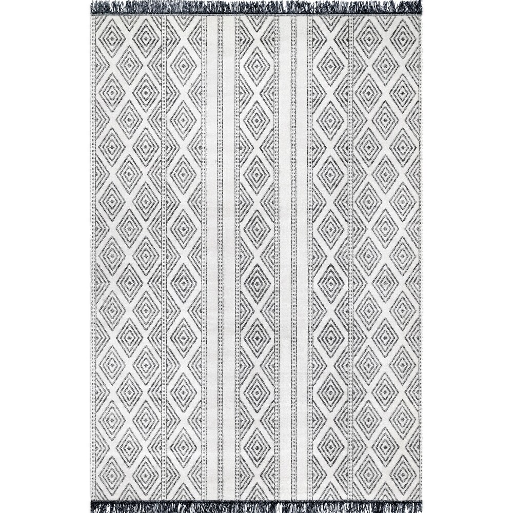 Brooklyn Rug Co Casual Geometric Indoor/ Outdoor Geometric Striped Area Rug