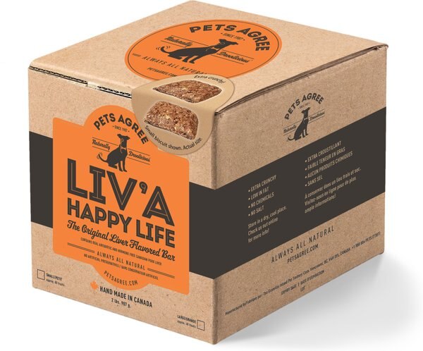 The Granville Island Pet Treatery Liv’A Happy Life Pets Agree Liver Flavored Dog Treats， 32-oz bag， Large