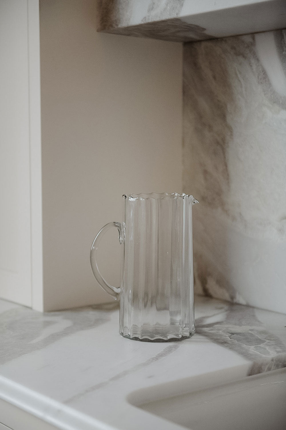 Recycled Glass Ripple Pitcher