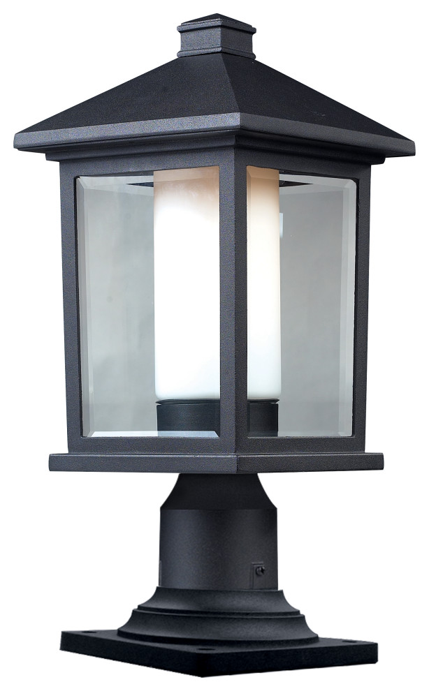 Z Lite 523PHM 533PM BK Mesa Outdoor Pier Mount in Black   Transitional   Deck Lighting   by Kolibri Decor  Houzz