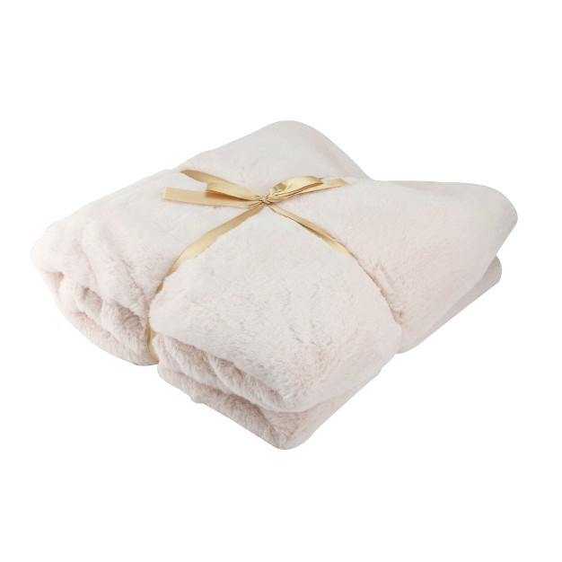 X 60 quot Soft Faux Fur Throw Blanket Pink