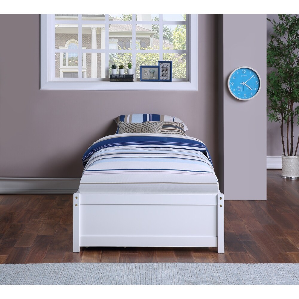 White Twin Bed with 2 Storage drawers