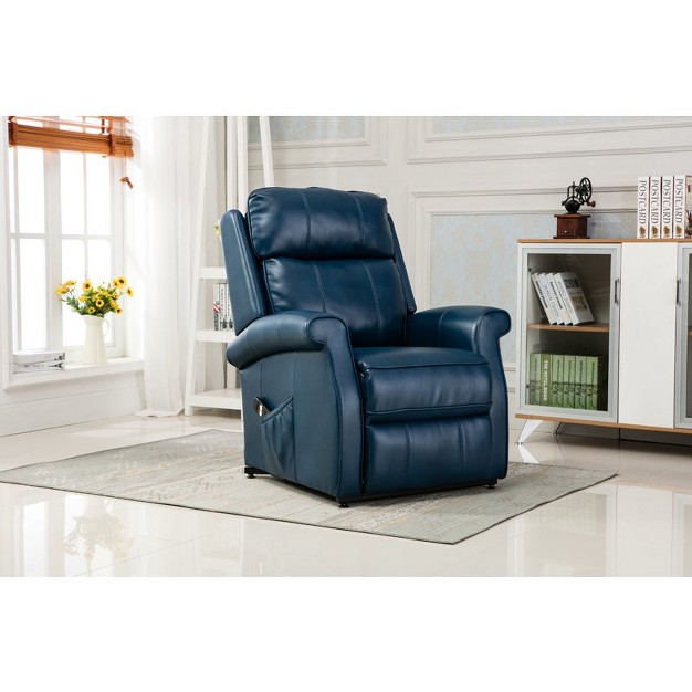 Lehman Navy Blue Traditional Lift Chair Comfort Pointe