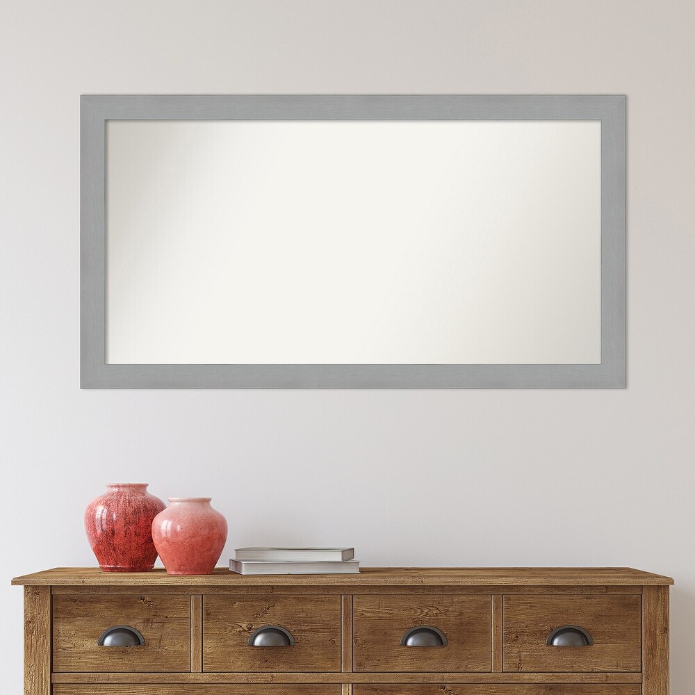 Choose Your Custom Size  23 in short side  Brushed Nickel Framed Bathroom Vanity Wall Mirror