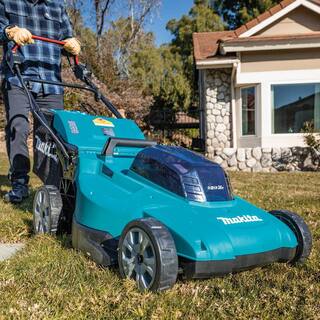 Makita 18-Volt X2 (36V) LXT Lithium-Ion Cordless 19 in. Walk Behind Self-Propelled Lawn Mower Kit w4 batteries (5.0Ah) XML14CT1