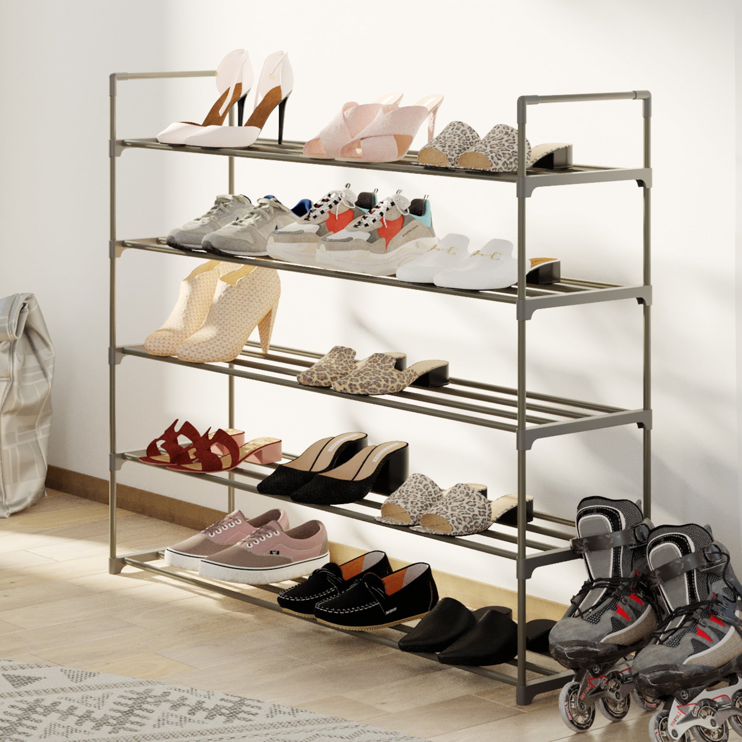 Shoe Rack with 5 Shelves Holds 30 Pairs by Home-Complete