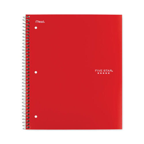 Five Star Wirebound Notebook， 5 Subjects， College Rule， Assorted Color Covers， 11 x 8.5， 200 Sheets (06208)