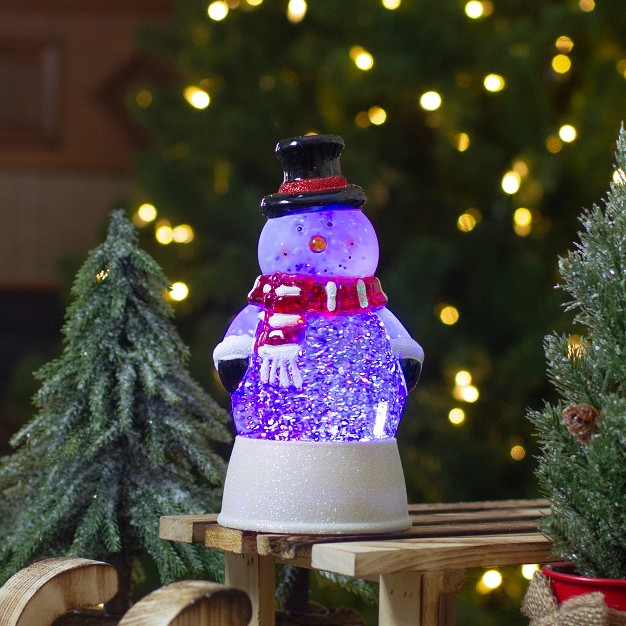 Led Lighted Color Changing Snowman Christmas Snow Globe