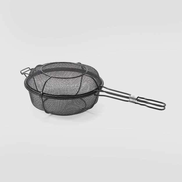 Dual Skillet Shaker Grill Basket Black Outset