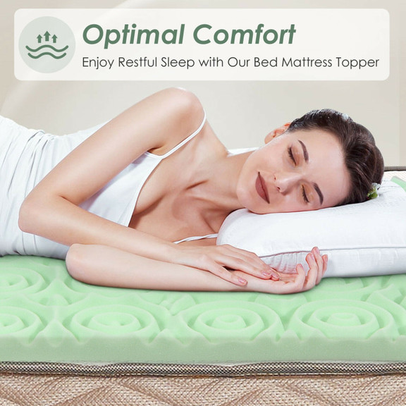 Costway 38954126 3 Inch Comfortable Mattress Toppe...