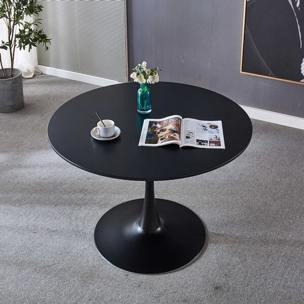 42 in. MDF Midcentury Dining Table with Metal Legs