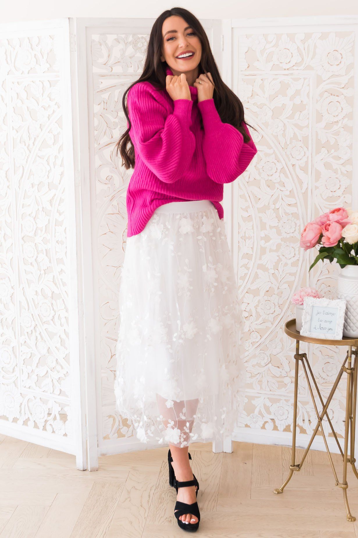 Pretty In Pink Modest Sweater