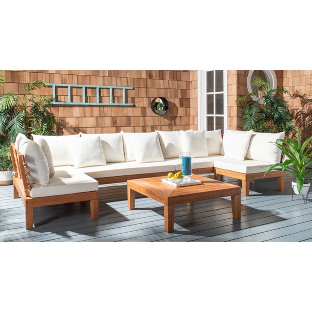 5pc Granton Living Set Teak beige Safavieh