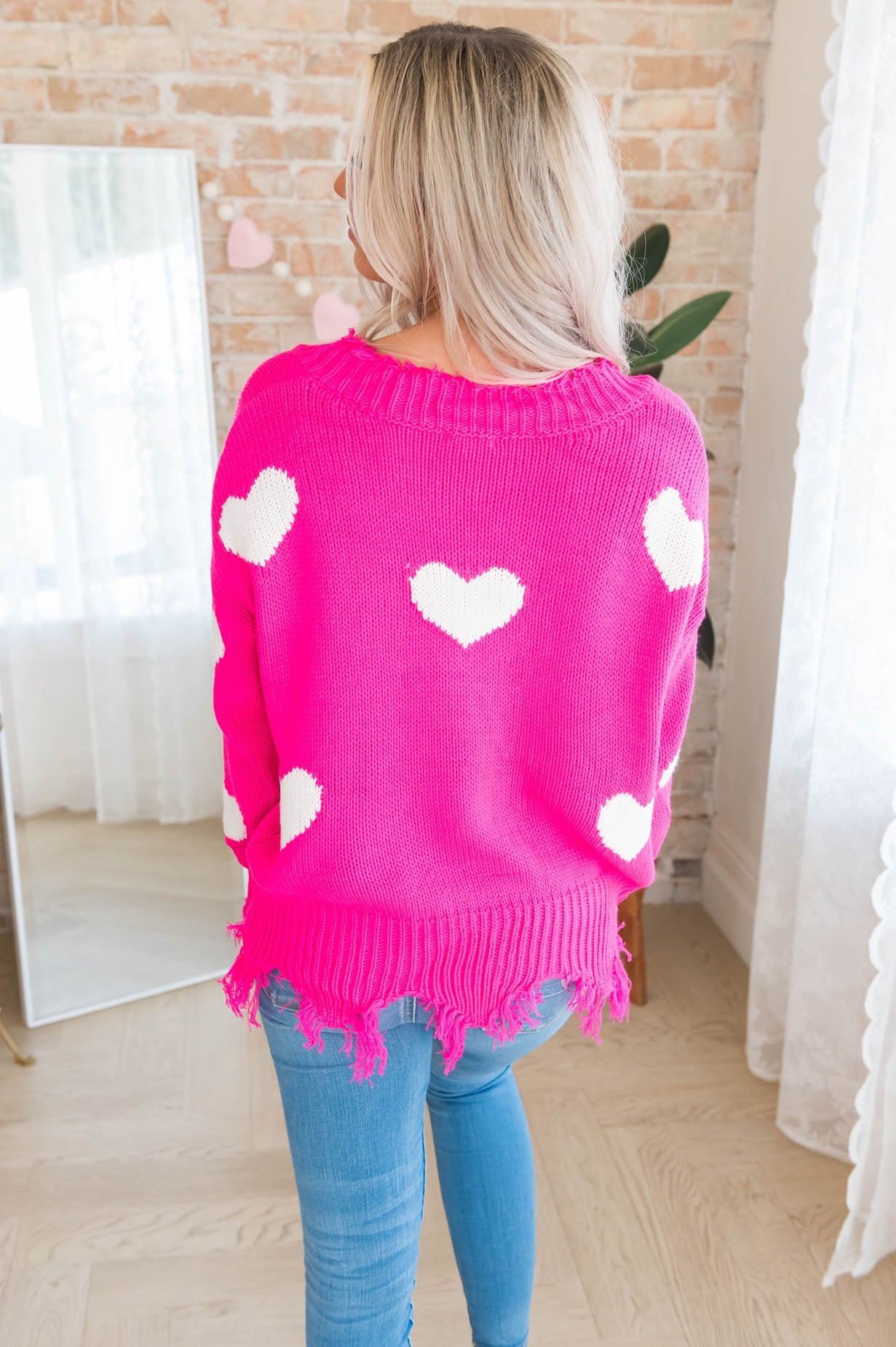 Sweetheart Modest Fringe Sweater