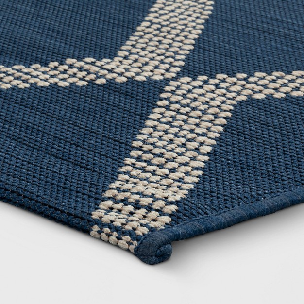 Mattias Diamond Rectangular Woven Outdoor Area Rug Blue Denim Designed With Studio Mcgee