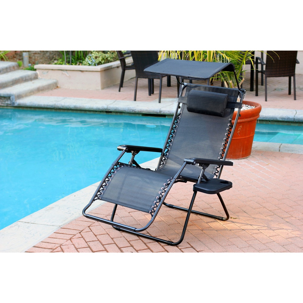 Garden City Oversized Zero Gravity Chair with Sunshade and Drink Tray by Havenside Home