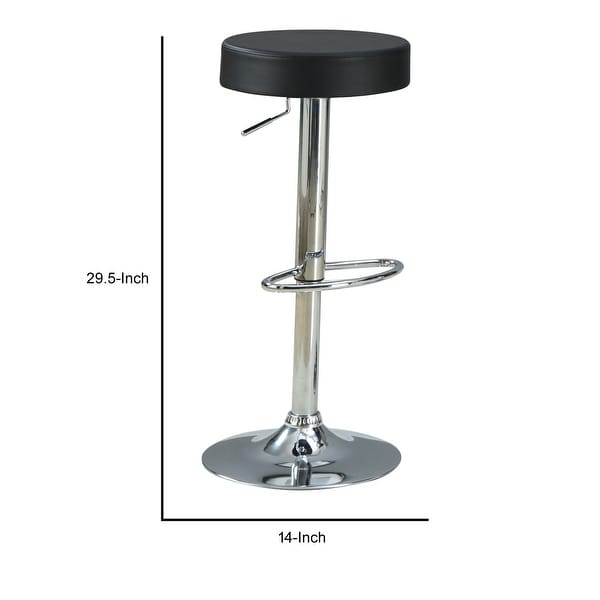 Stylish and Elegant Backless Adjustable Bar Stool， Black