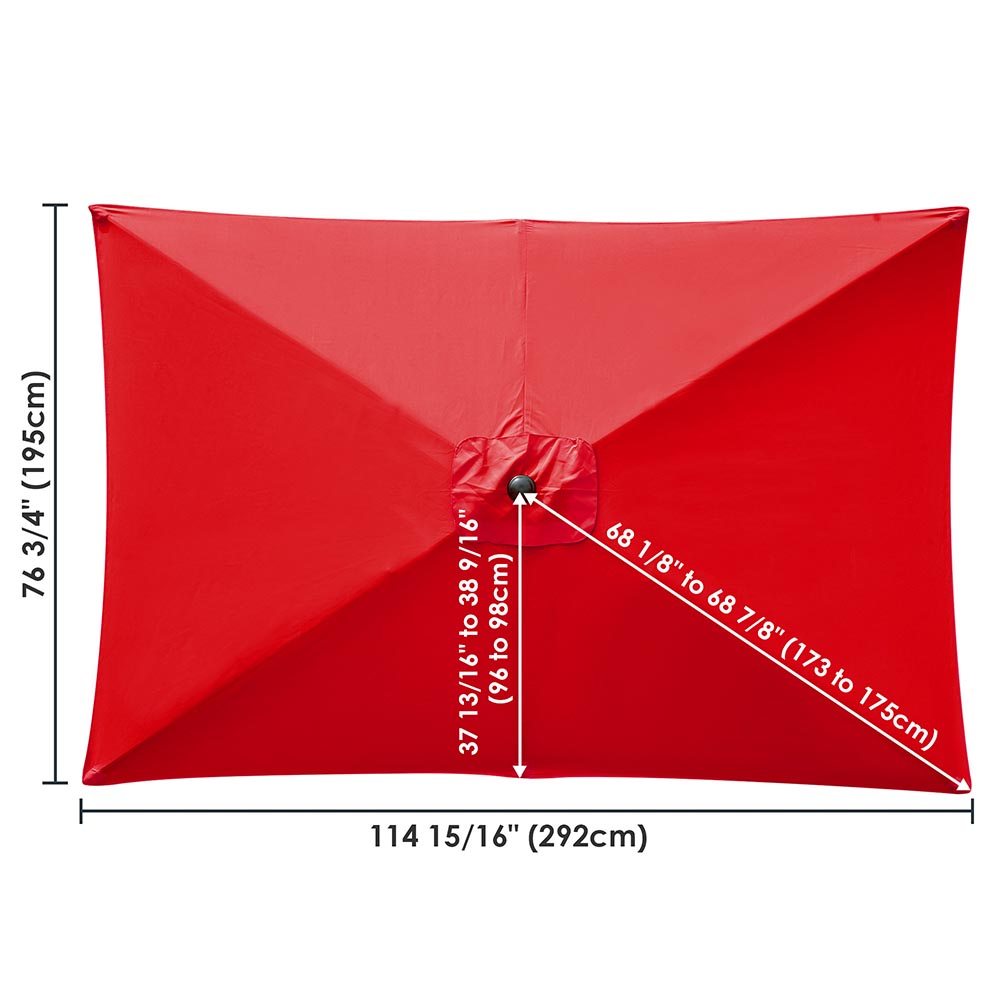 Yescom Umbrella Replacement Canopy 10x6.5ft 6-Rib Rectangle