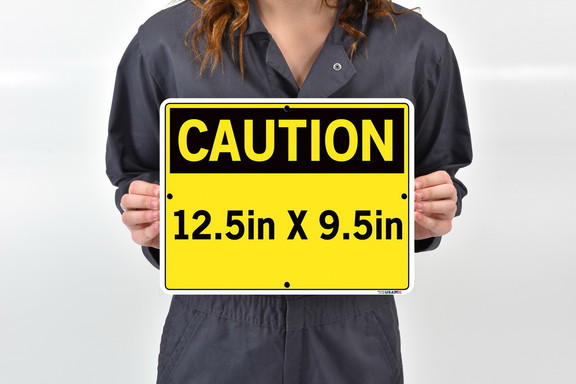 Vestil  SI C 58 B AC 130 sign caution 58 12.5x9.5 ...