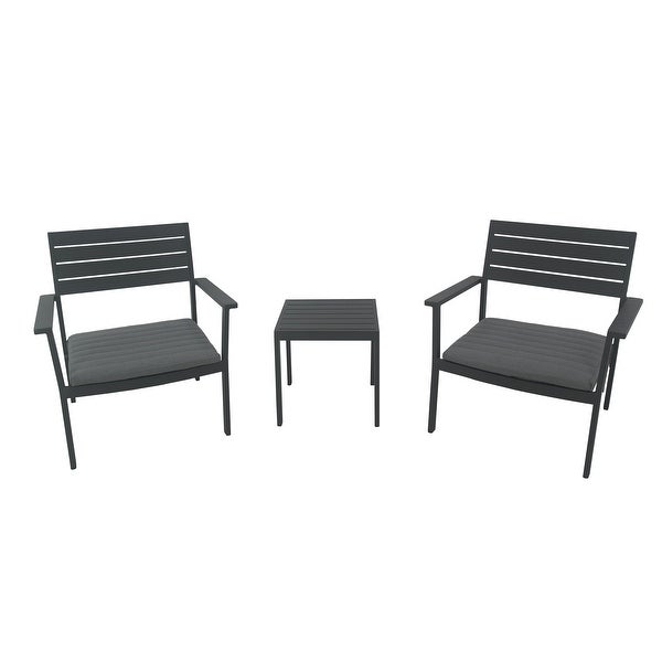 3 Piece Aluminum Bistro Set Patio Outdoor Furniture - Overstock - 37927431