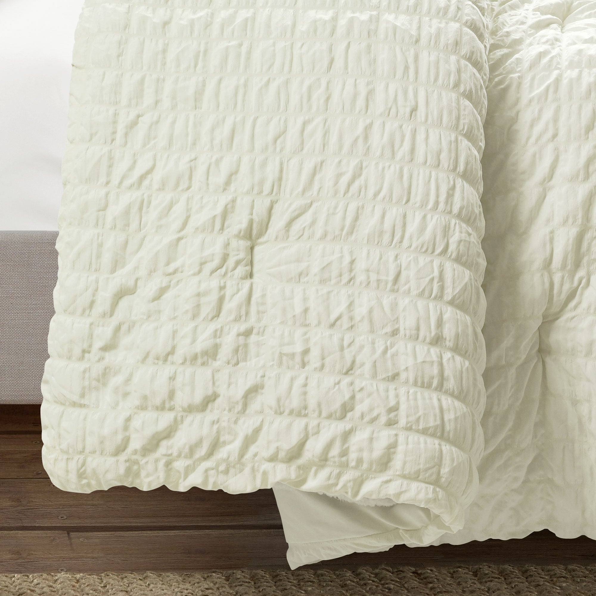 Crinkle Textured Dobby Comforter Set