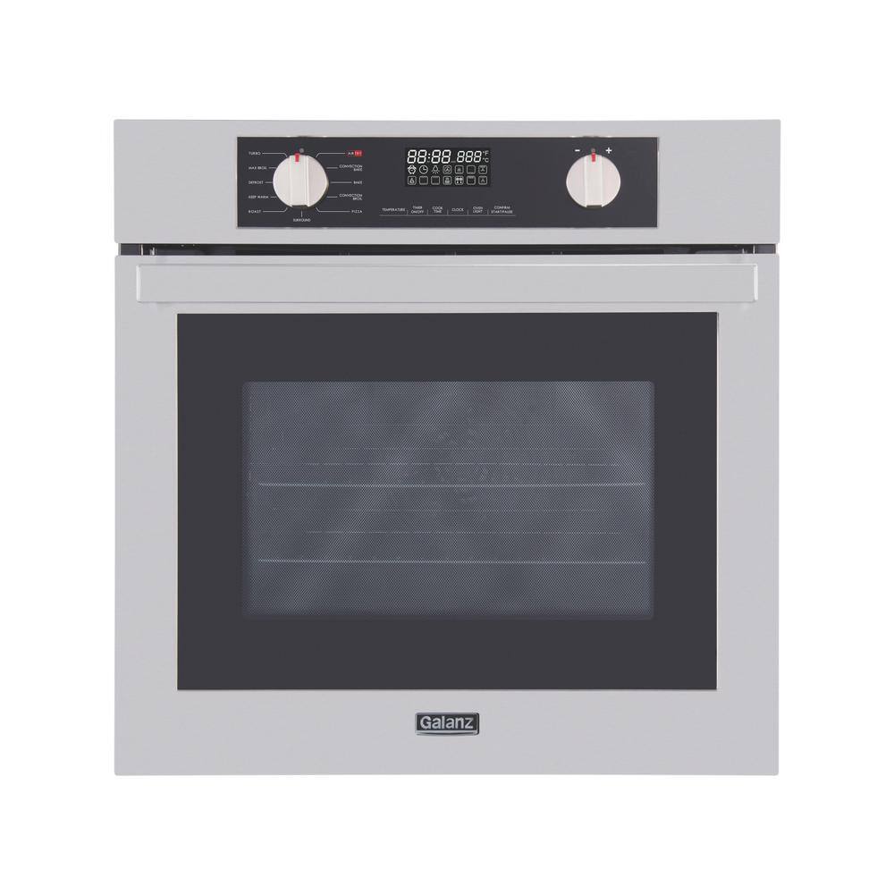 Galanz 24 in. Steam Cleaning True European Convection Compact Electric Wall Oven in Stainless Steel with Air Fry Total Fry 360 GL1BO24FSAN