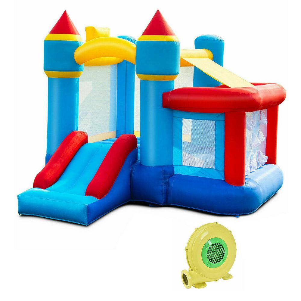 HONEY JOY Inflatable Bouncer Castle with Blower Kids Bounce House Slide Basketball Hoop TOPB000898