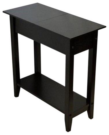 Pemberly Row Flip Top End Table   Black   Transitional   Side Tables And End Tables   by Homesquare  Houzz