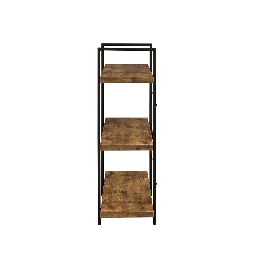 Coaster Furniture Cole Antique Nutmeg and Black 3 Shelf Bookcase