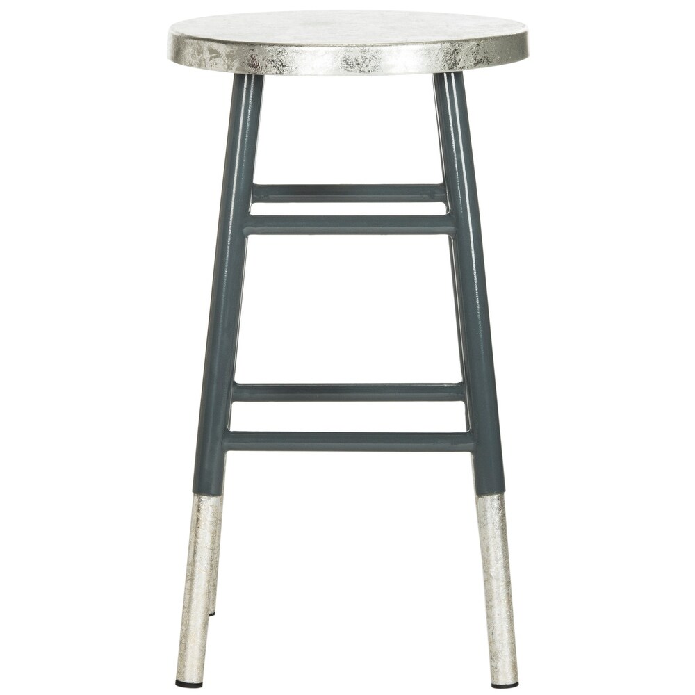 SAFAVIEH 24  inch Kenzie Silver Dipped Grey / Silver Counter Stool   13.5\