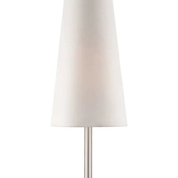 Set of 2 Modern Table Lamps Brushed Steel White Shade - 7