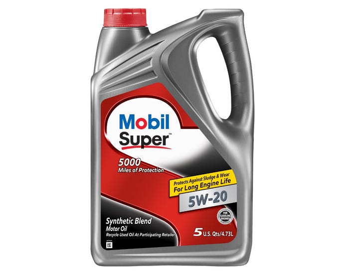 Mobil Super Synthetic Blend Motor Oil 5W-20， 5 Quart - 124408