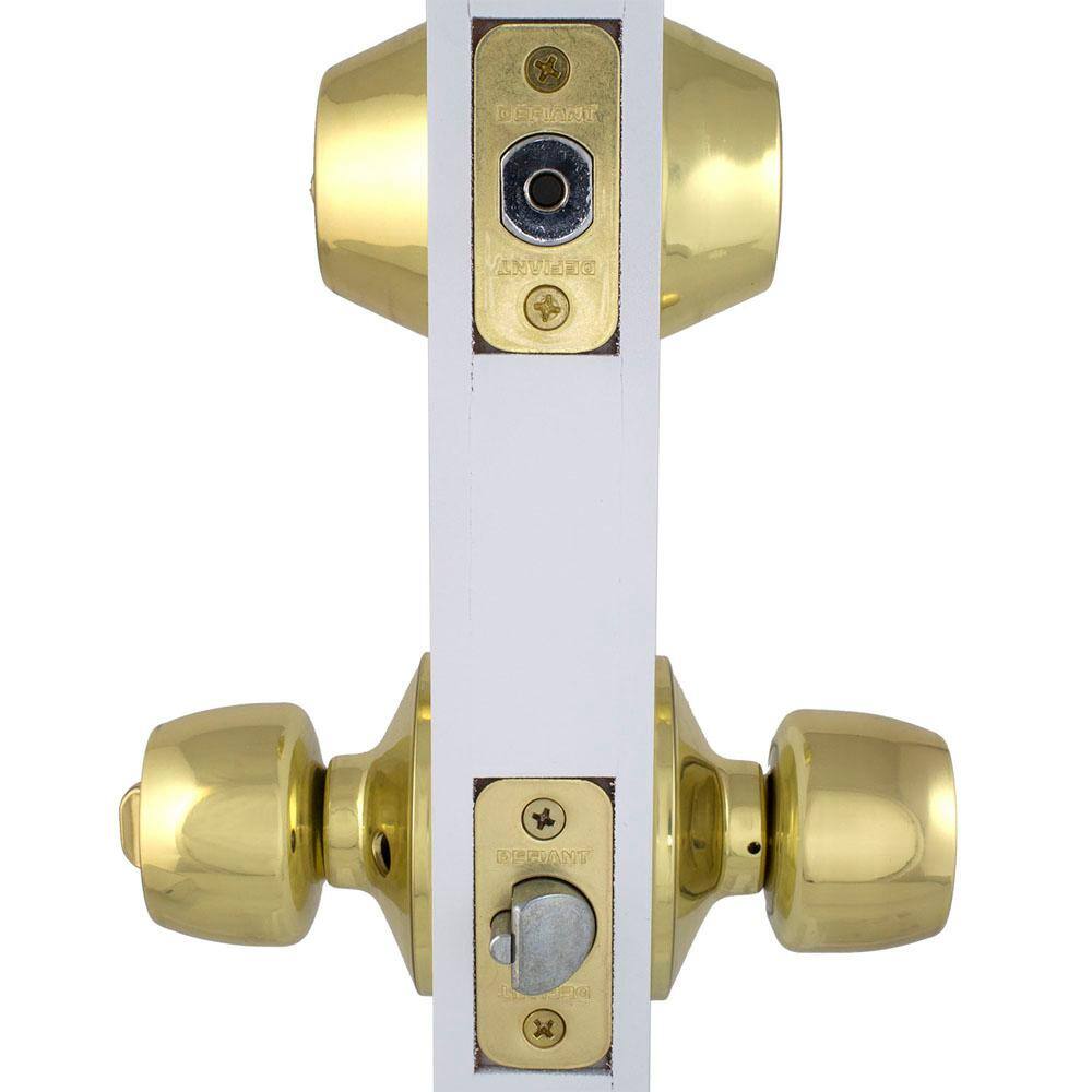 Defiant Brandywine Polished Brass Combo Pack with Double Cylinder Deadbolt 32B87D2B