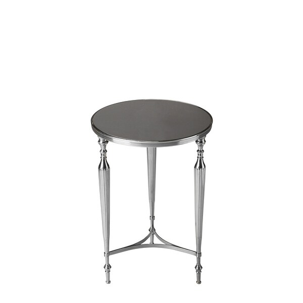 Butler Modern Crafted Aluminum and Glass End Table in Nickel Finish - 16-1/4