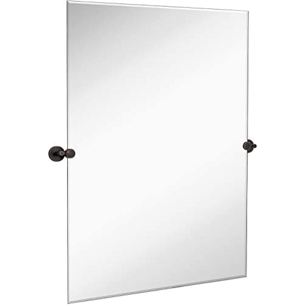 Large Pivot Rectangle Mirror with Oil Rubbed Bronze Wall Anchors  30