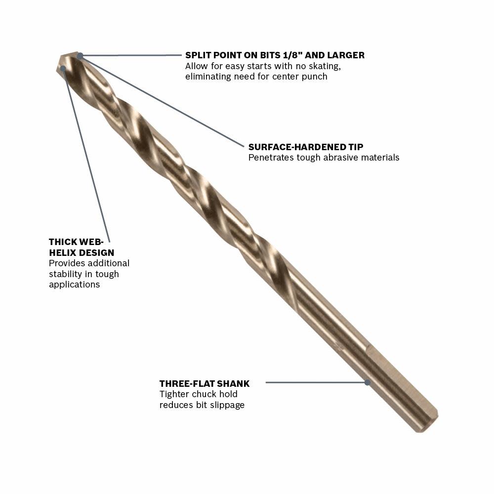 7/16 In. X 5-1/2 In. Cobalt M42 Drill Bit ;