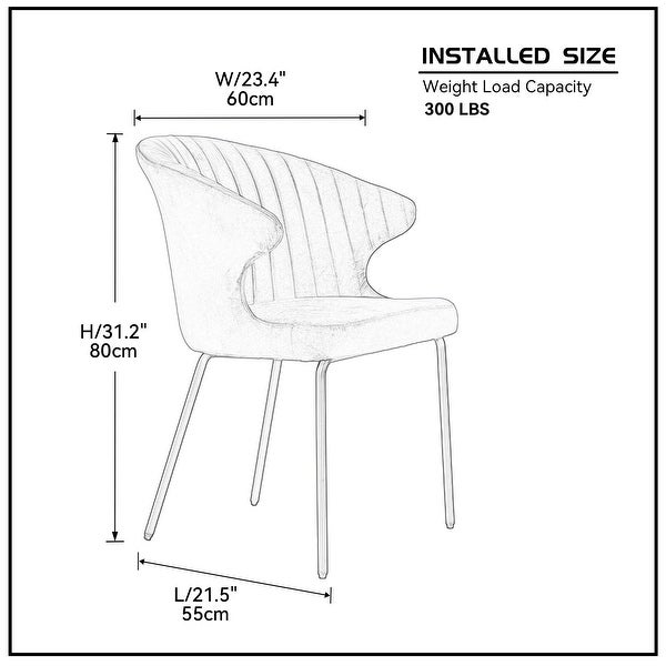 Dining Chairs Set of 2， Upholstered Side Chairs Kitchen Chairs